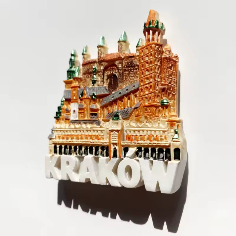 Krakow Main Market Square Poland Fridge Magnet 3D Resin Souvenir Decoration