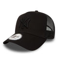 New York Yankees Clean Black On Black A-Frame Trucker Cap-zelvios