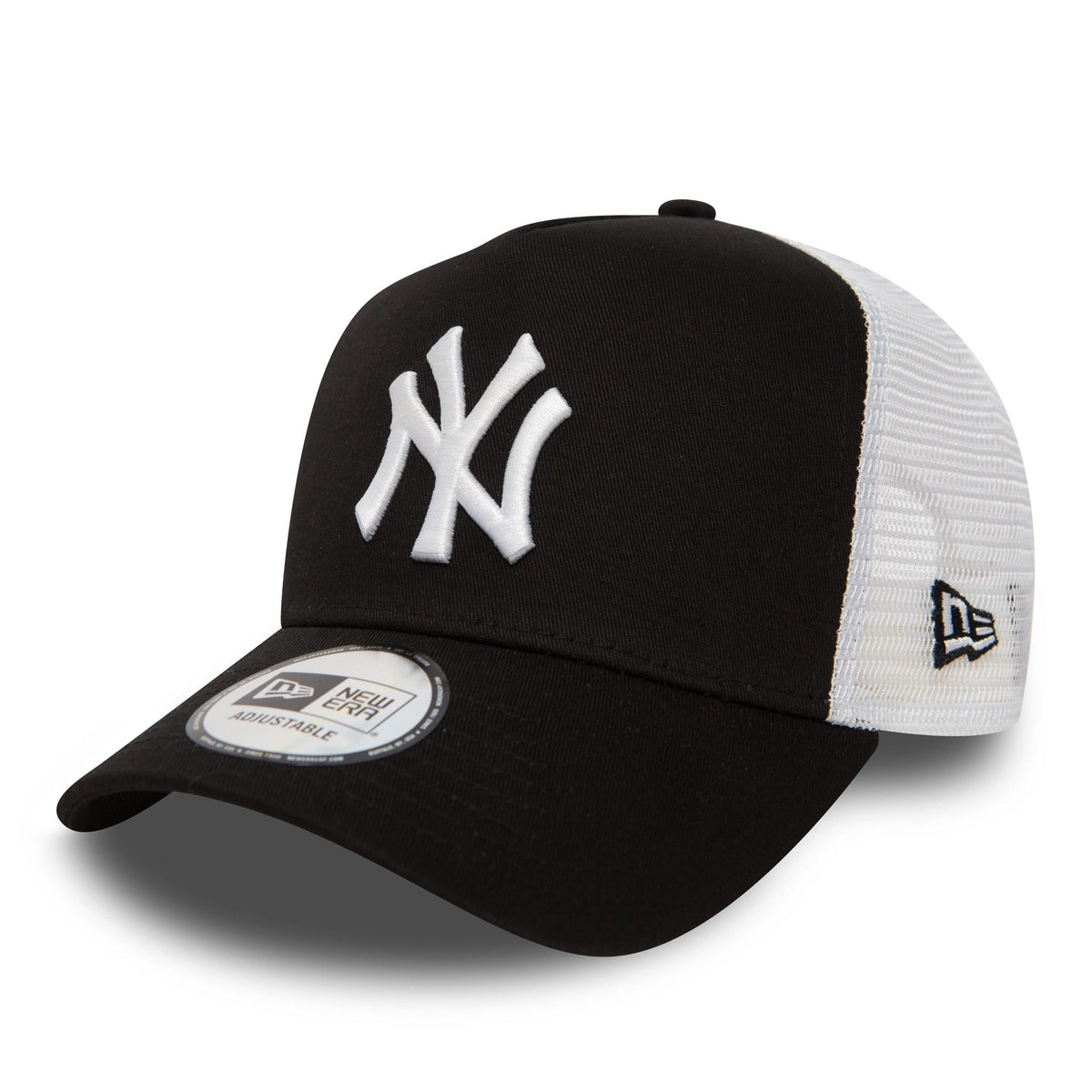 New York Yankees Clean Black A-Frame Trucker Cap-zelvios