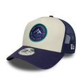 New Era Outdoor Washed Navy 9FORTY A-Frame Trucker Adjustable Cap-zelvios