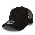 New York Yankees Kids All Black A-Frame Trucker Cap-zelvios