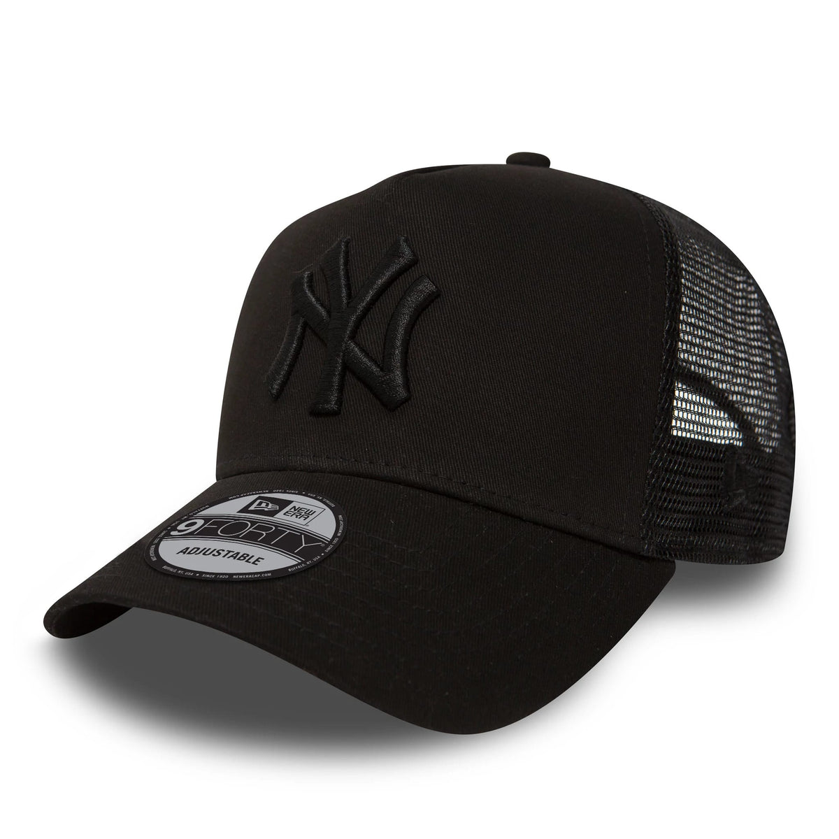 New York Yankees Kids All Black A-Frame Trucker Cap-zelvios