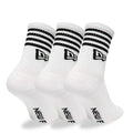 New Era Stripe 3 Pack Crew White Socks-zelvios
