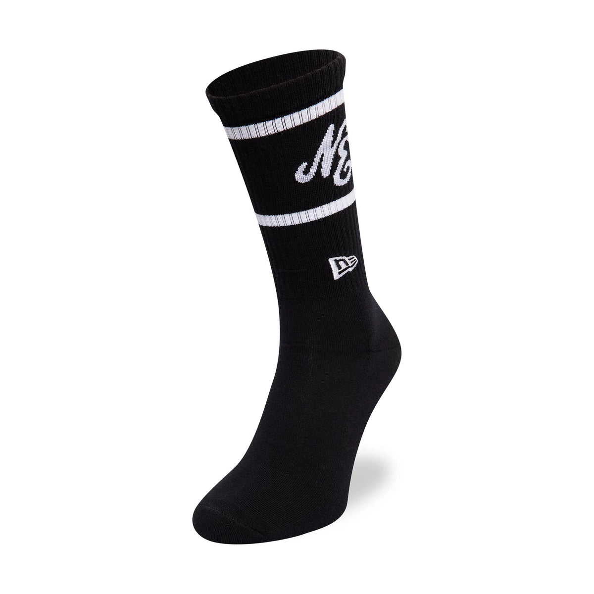 New Era Heritage Logo Black Crew Socks-zelvios