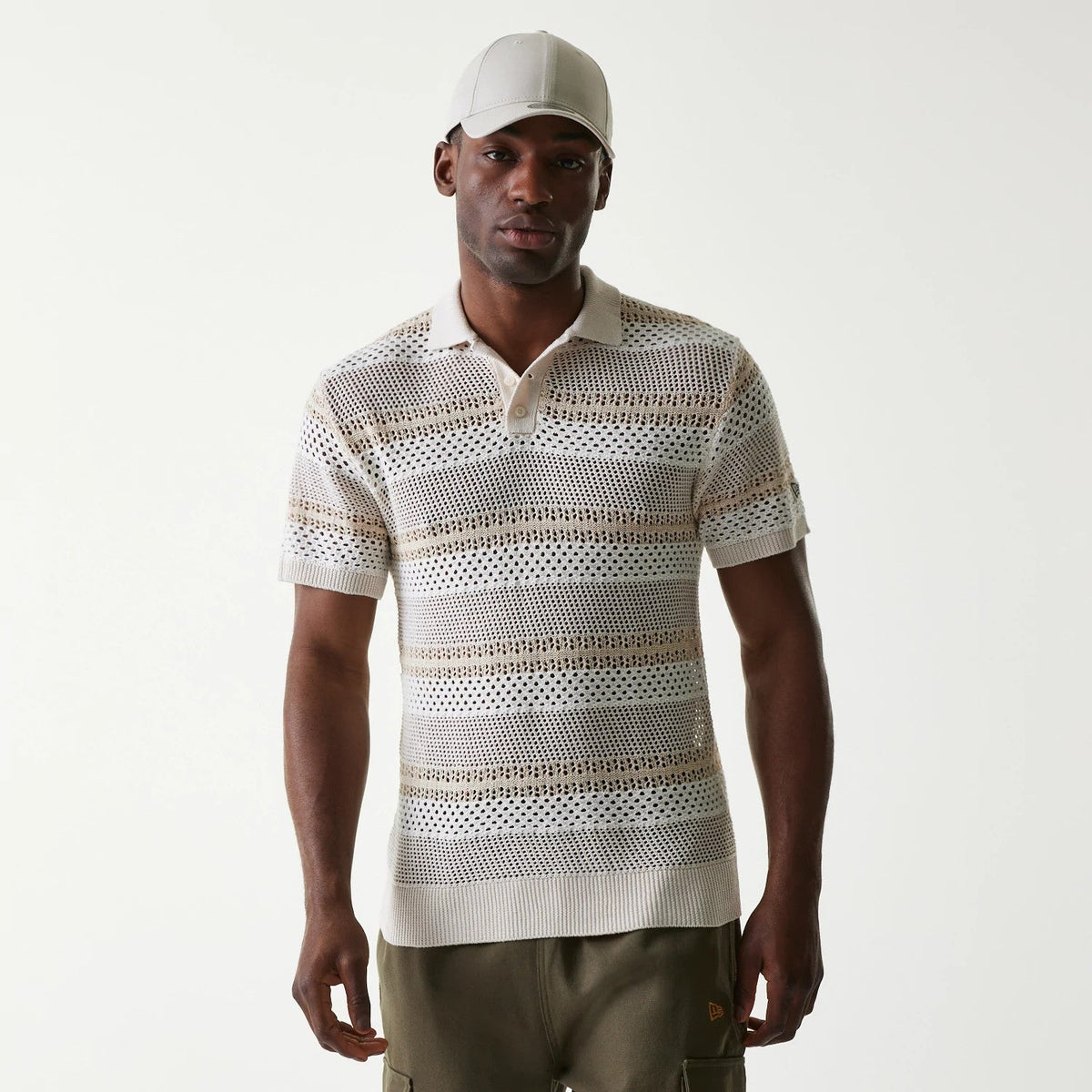 New Era Japan Mesh White Polo T-Shirt-zelvios