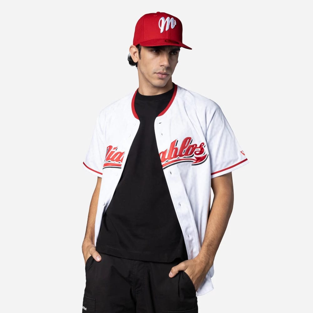 Mexico Diablos Mexico LMB On Field White On-Field Jersey-zelvios
