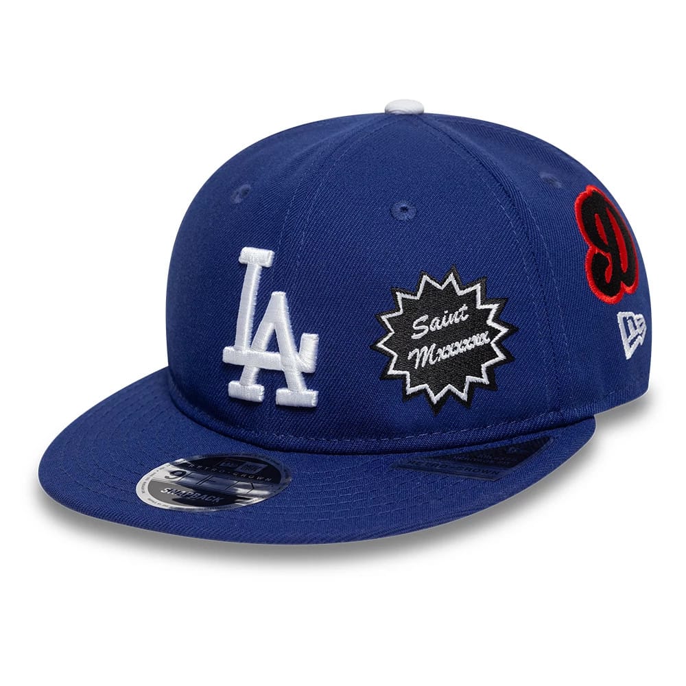 LA Dodgers MLB X Saint Mxxxxxx Dark Blue Retro Crown 9FIFTY Snapback Adjustable Cap-zelvios