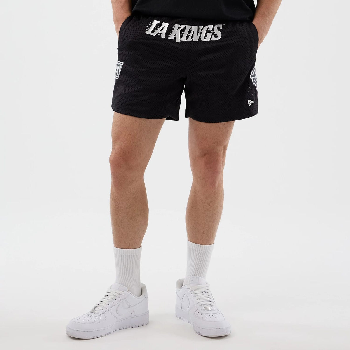 LA Kings NHL Street Culture Black Oversized Shorts-zelvios