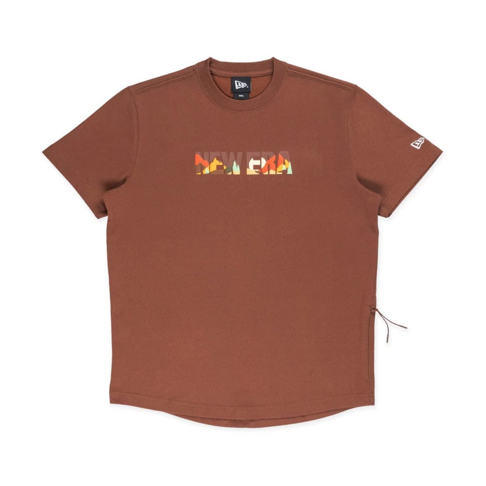 New Era Mountain Logo Open Brown T-Shirt-zelvios
