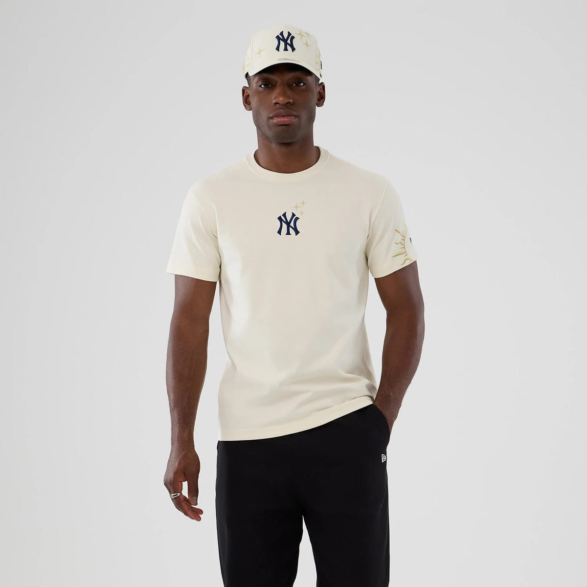 New York Yankees MLB Cosmic Craft Cream T-Shirt-zelvios