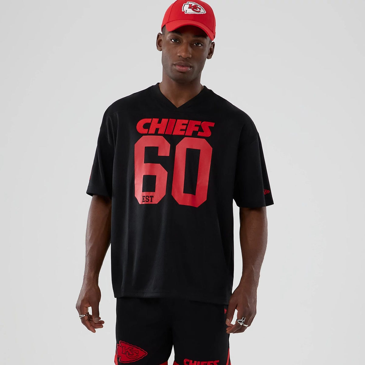 Kansas City Chiefs NFL Historic Black Oversized T-Shirt-zelvios