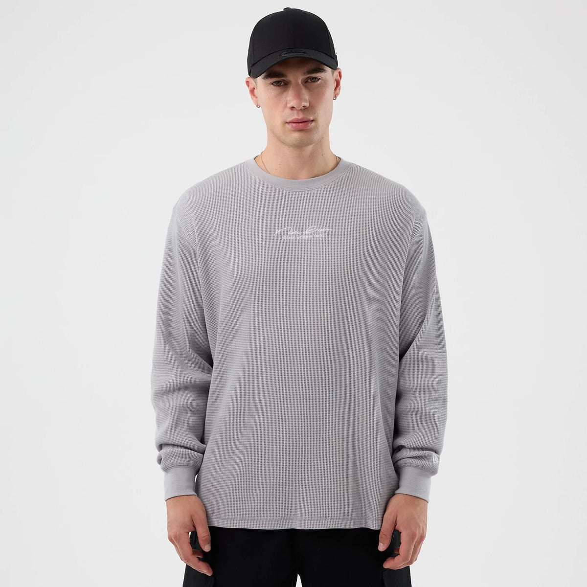 New Era Basic Grey Long Sleeve T-Shirt-zelvios