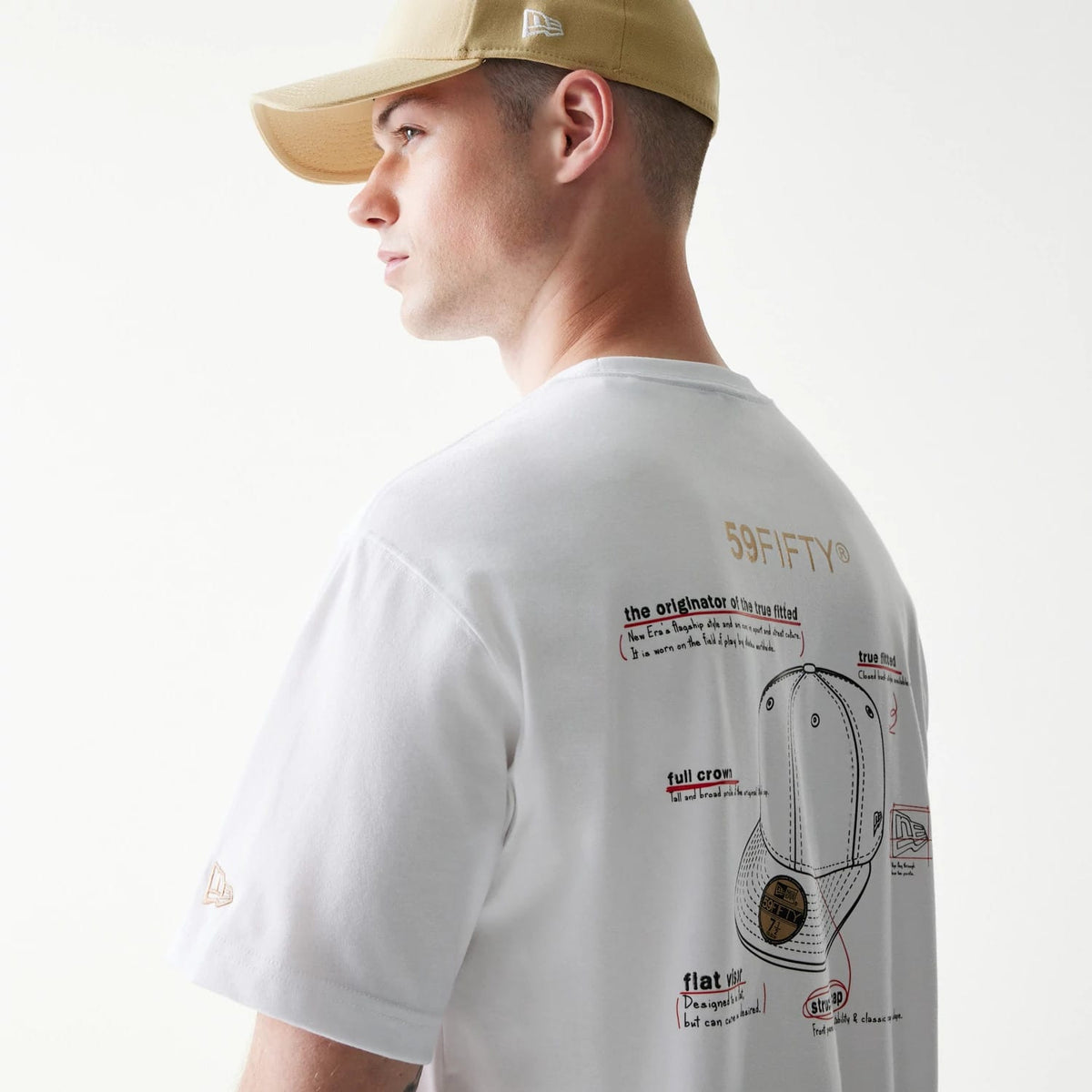 59FIFTY Fitted Cap Description Graphic White T-Shirt-zelvios