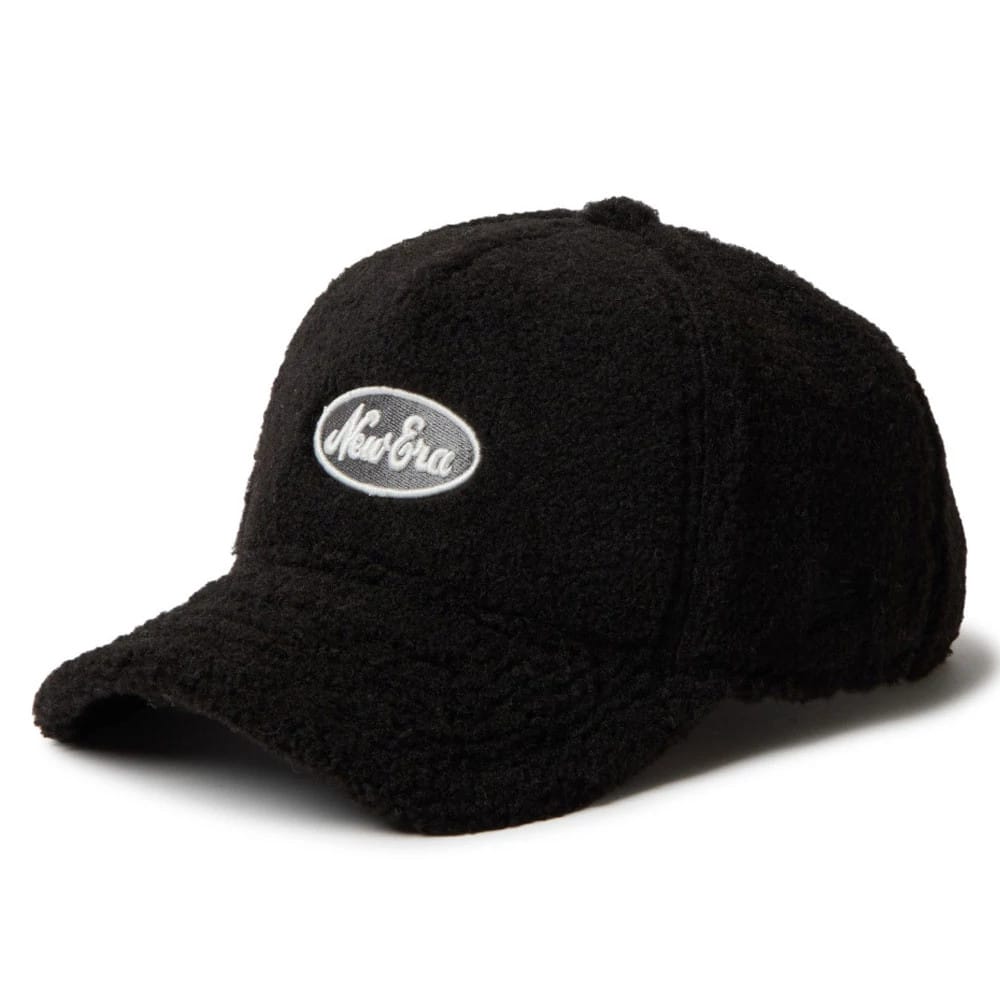 Womens New Era Oval Logo Boa Black 9FORTY A-Frame Adjustable Cap-zelvios