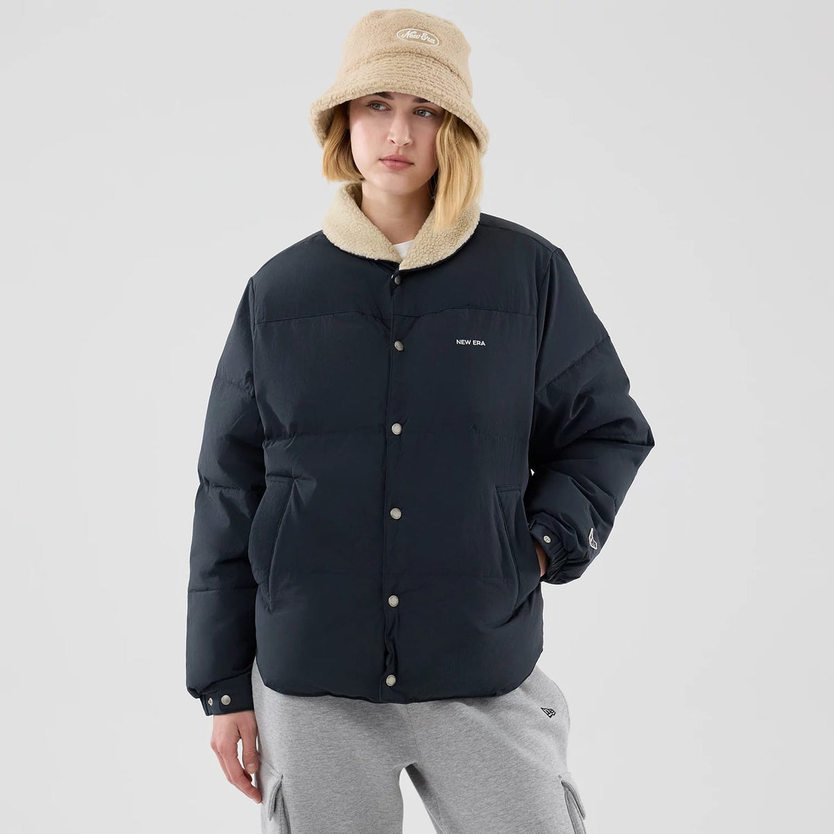 New Era Organic Boa Neck Navy Jacket-zelvios