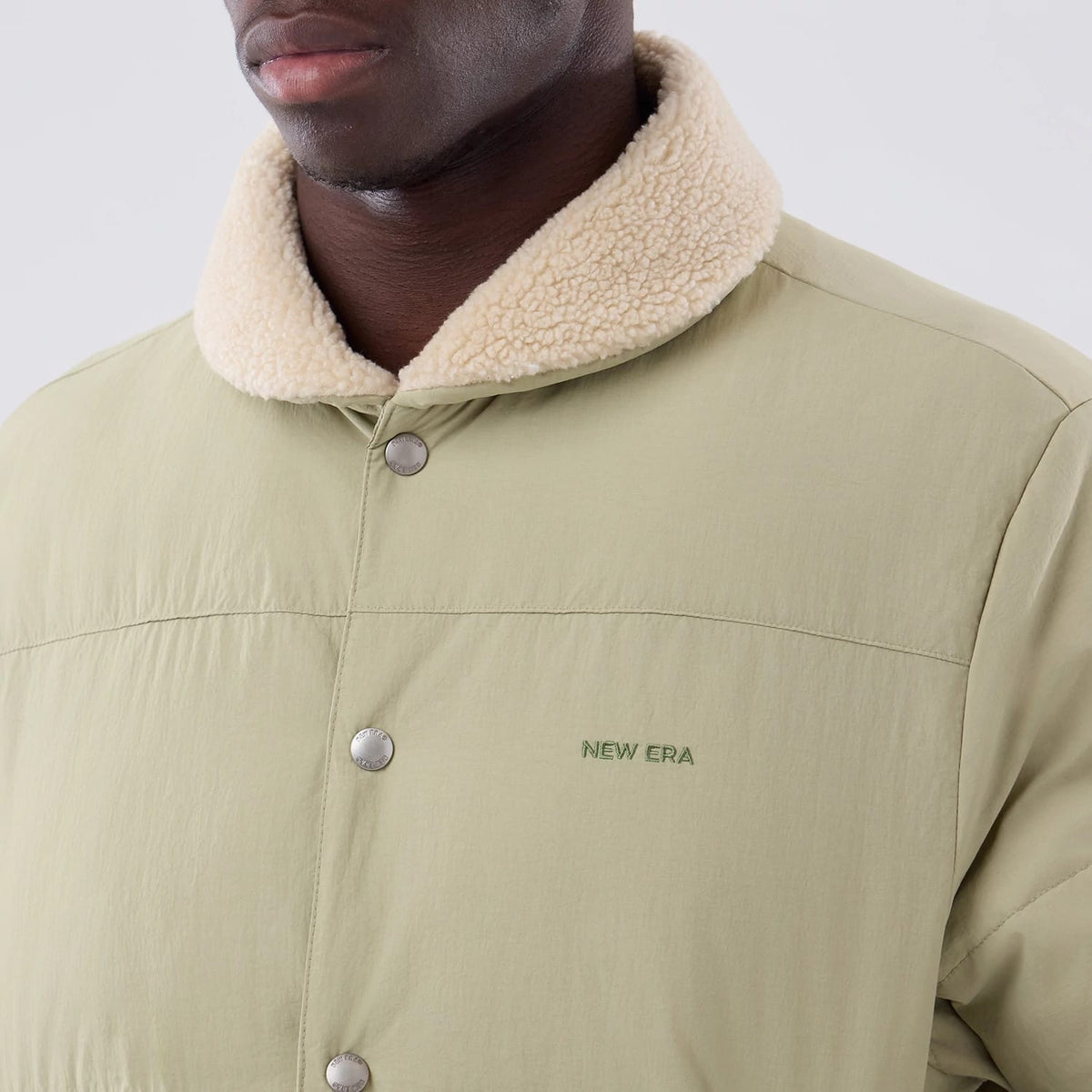 New Era Organic Boa Neck Khaki Jacket-zelvios