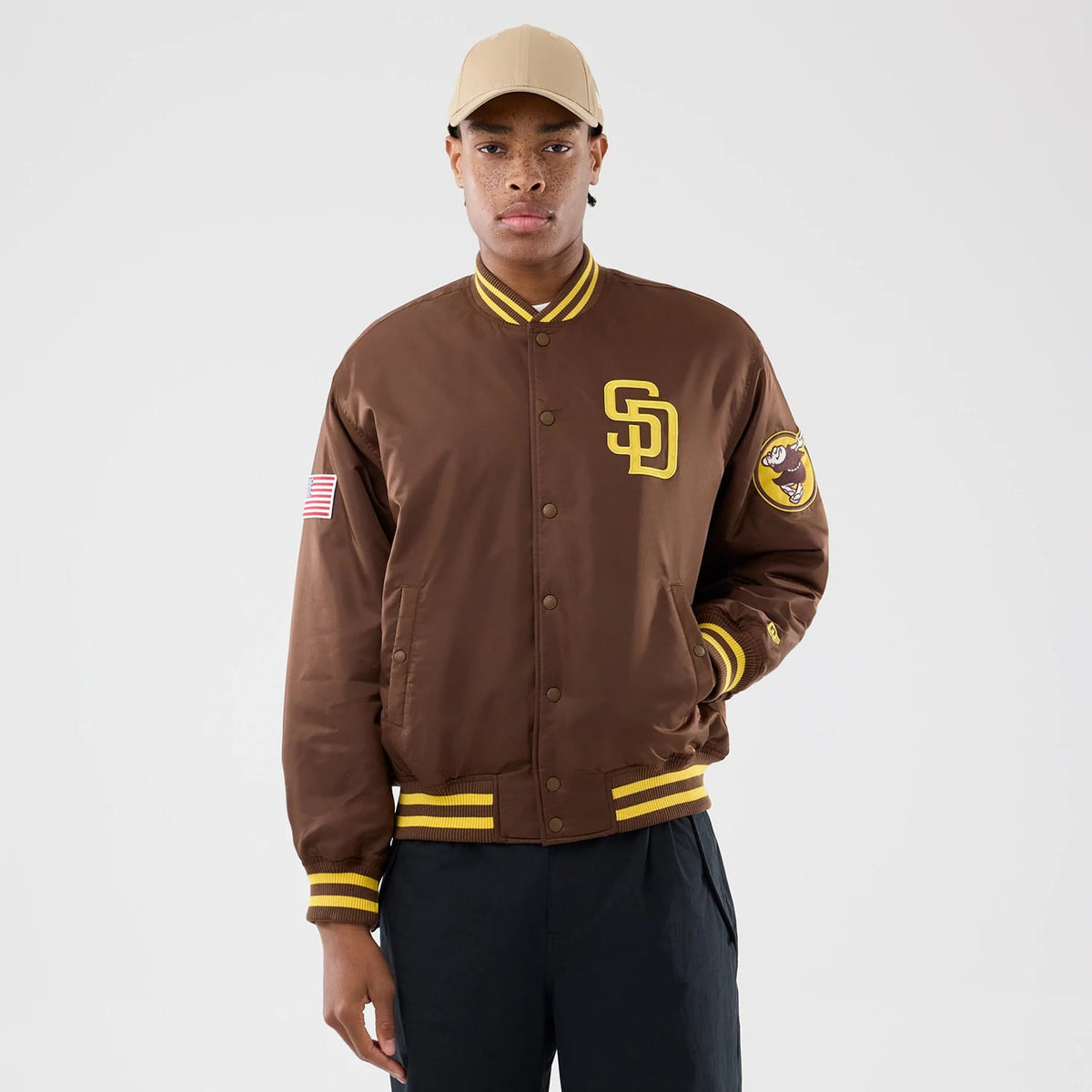 San Diego Padres MLB Authentic Dark Brown Stadium Jacket-zelvios