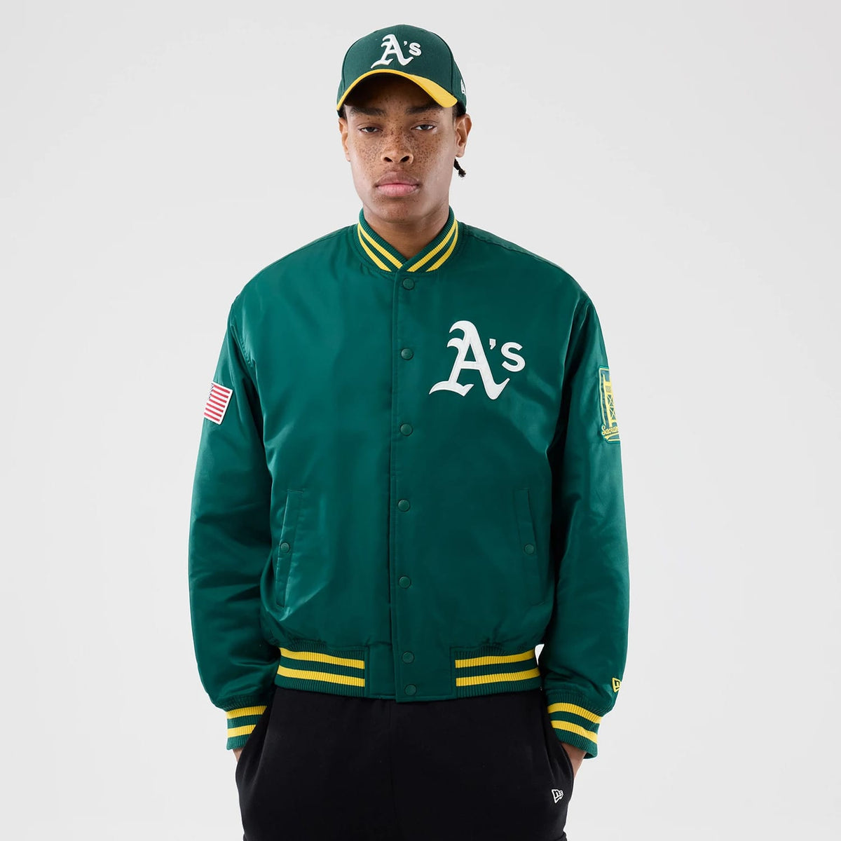 Oakland Athletics MLB Authentic Green Stadium Jacket-zelvios
