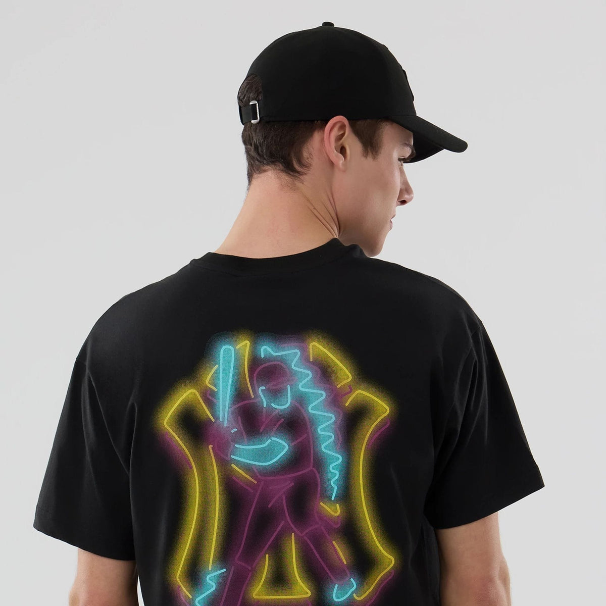 New York Yankees MLB Neon Light Black T-Shirt-zelvios