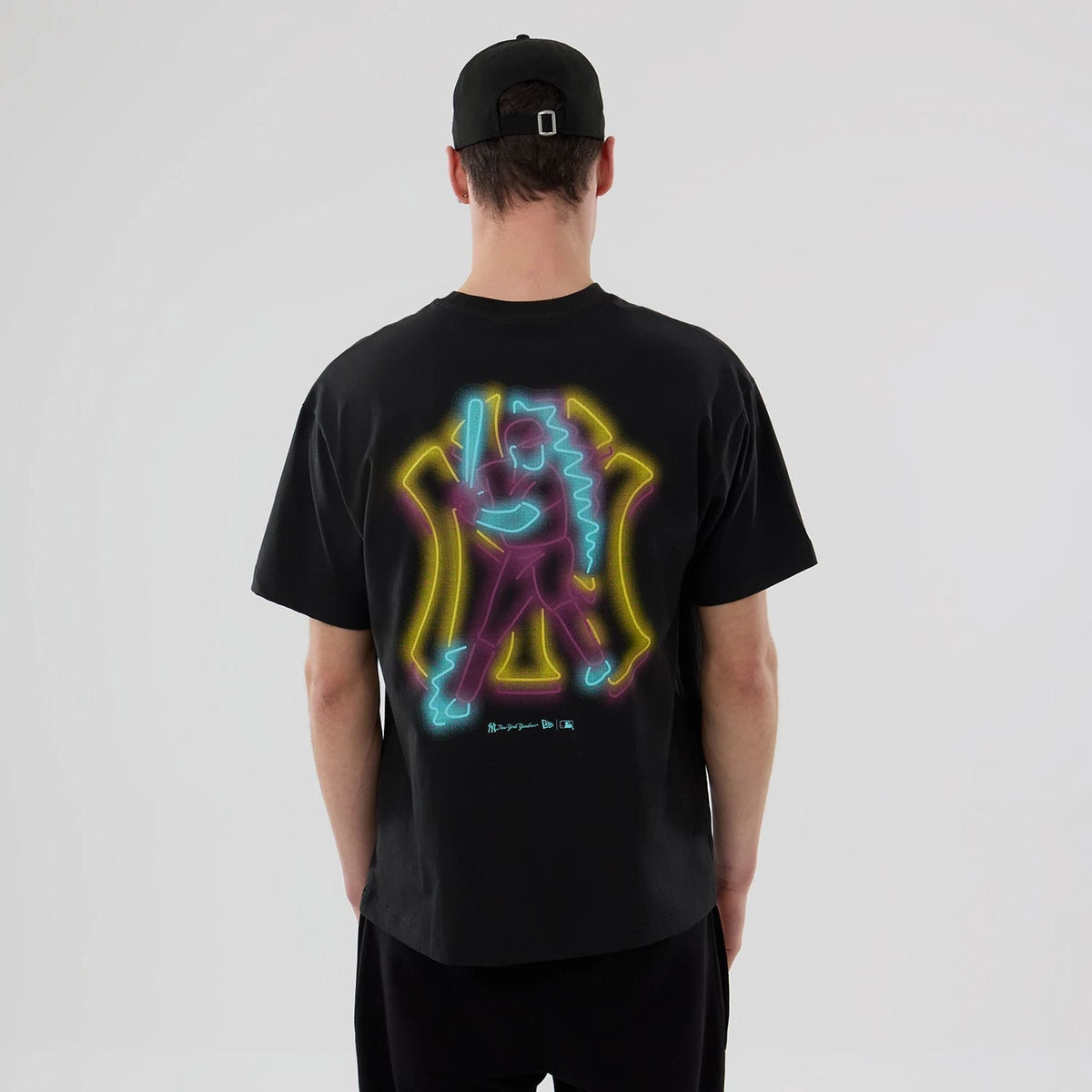 New York Yankees MLB Neon Light Black T-Shirt-zelvios