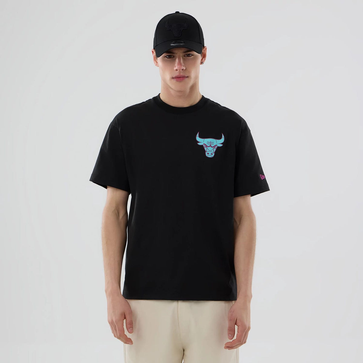 Chicago Bulls NBA Neon Light Black T-Shirt-zelvios