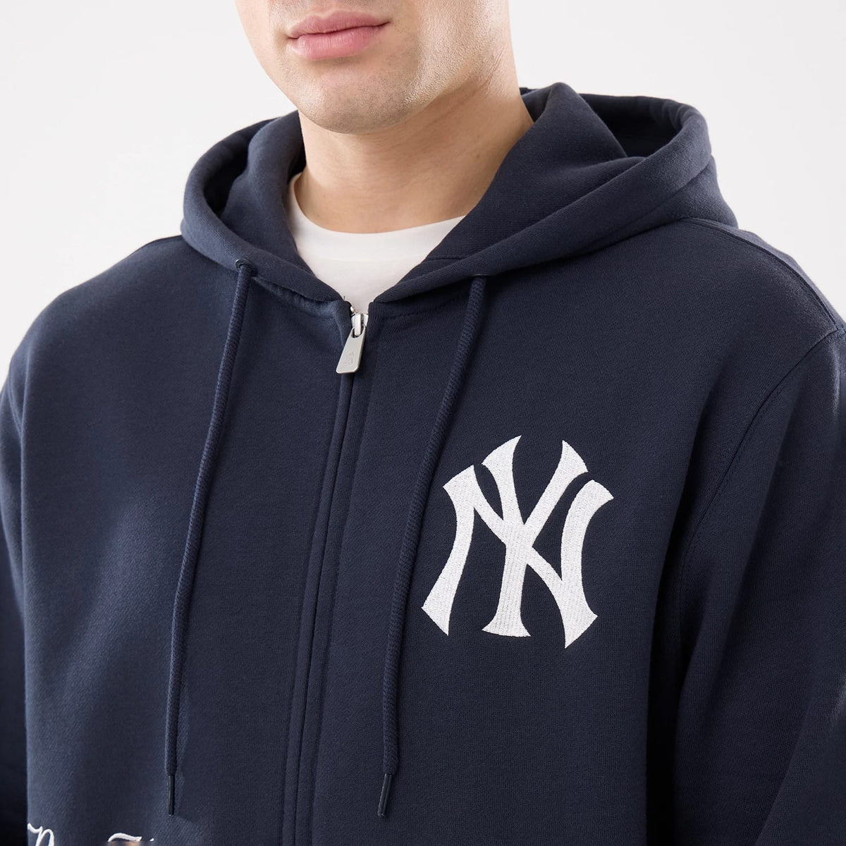 New York Yankees MLB Comfort Navy 2 Way Full Zip Hoodie-zelvios