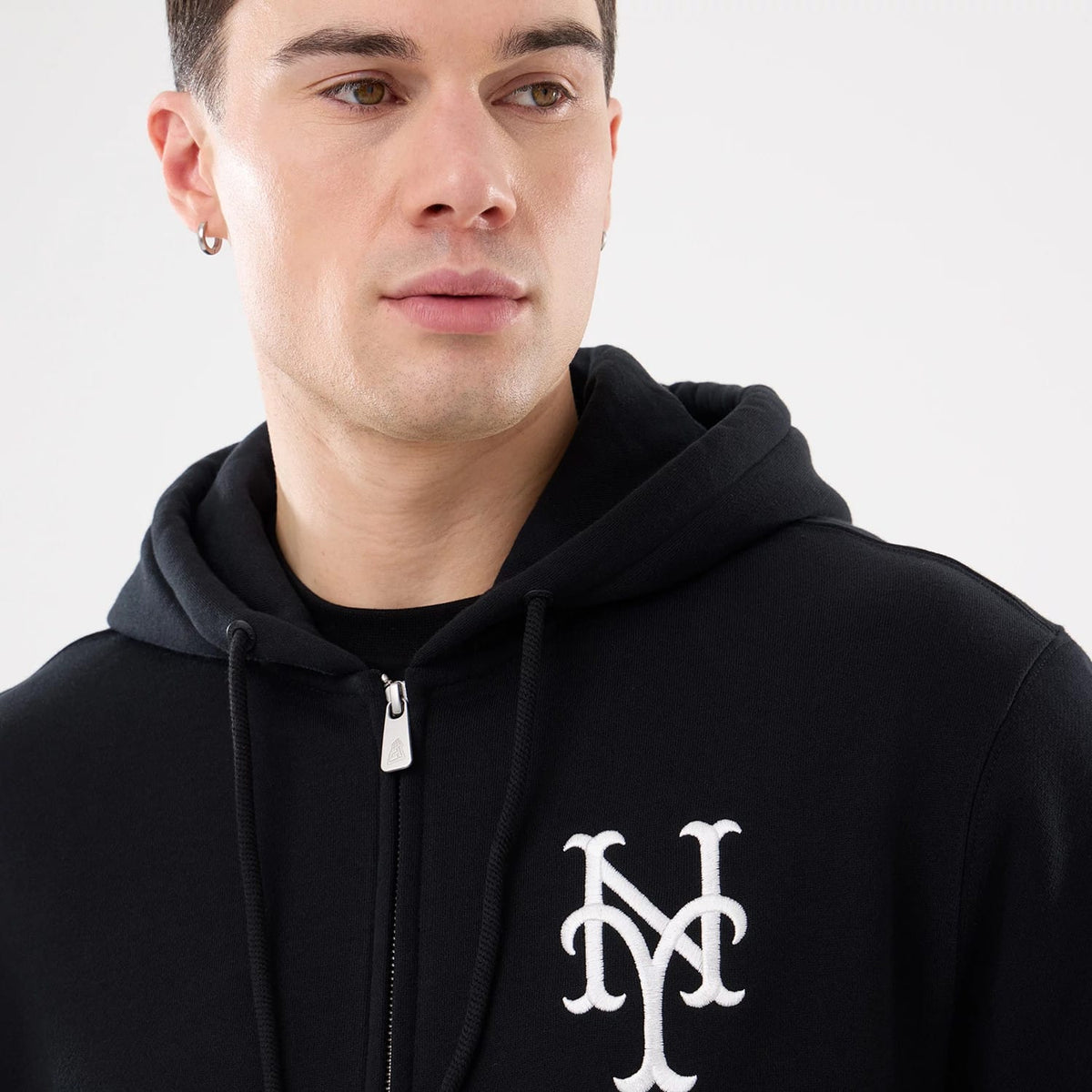 New York Mets MLB Comfort Black 2 Way Full Zip Hoodie-zelvios