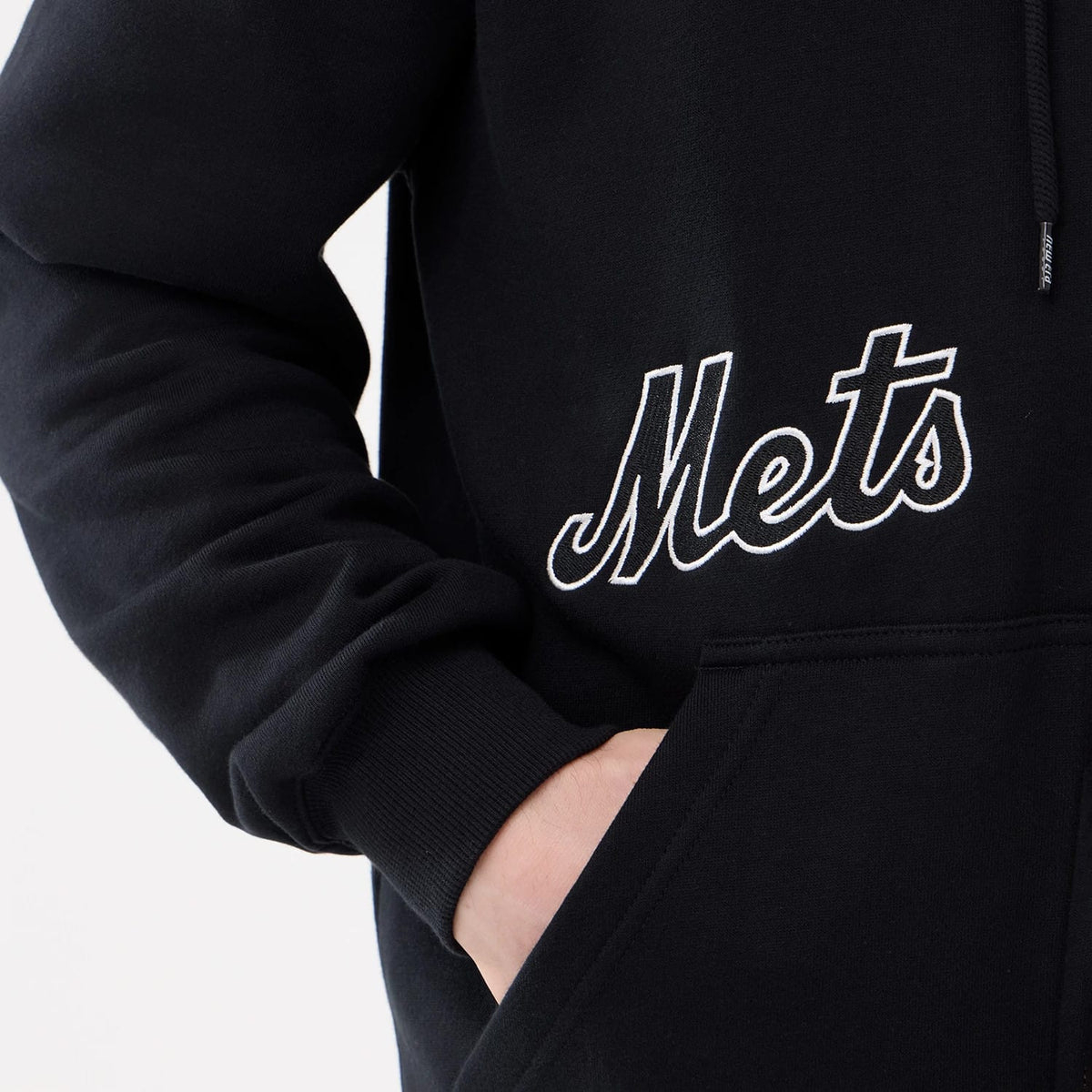 New York Mets MLB Comfort Black 2 Way Full Zip Hoodie-zelvios