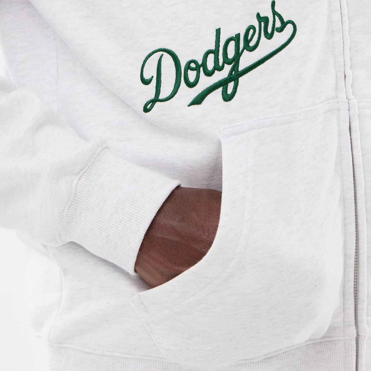 LA Dodgers MLB Comfort Grey 2 Way Full Zip Hoodie-zelvios