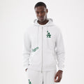 LA Dodgers MLB Comfort Grey 2 Way Full Zip Hoodie-zelvios