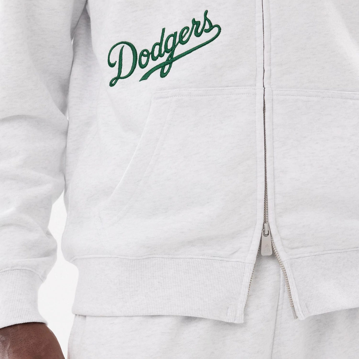 LA Dodgers MLB Comfort Grey 2 Way Full Zip Hoodie-zelvios