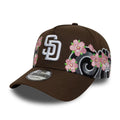 San Diego Padres MLB Sakura Dark Brown 9FORTY A-Frame Adjustable Cap-zelvios