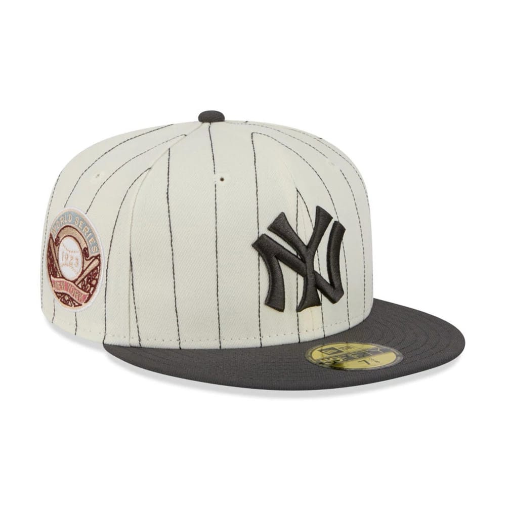 New York Yankees MLB Stripes Cream & Black 59FIFTY Fitted Cap-zelvios