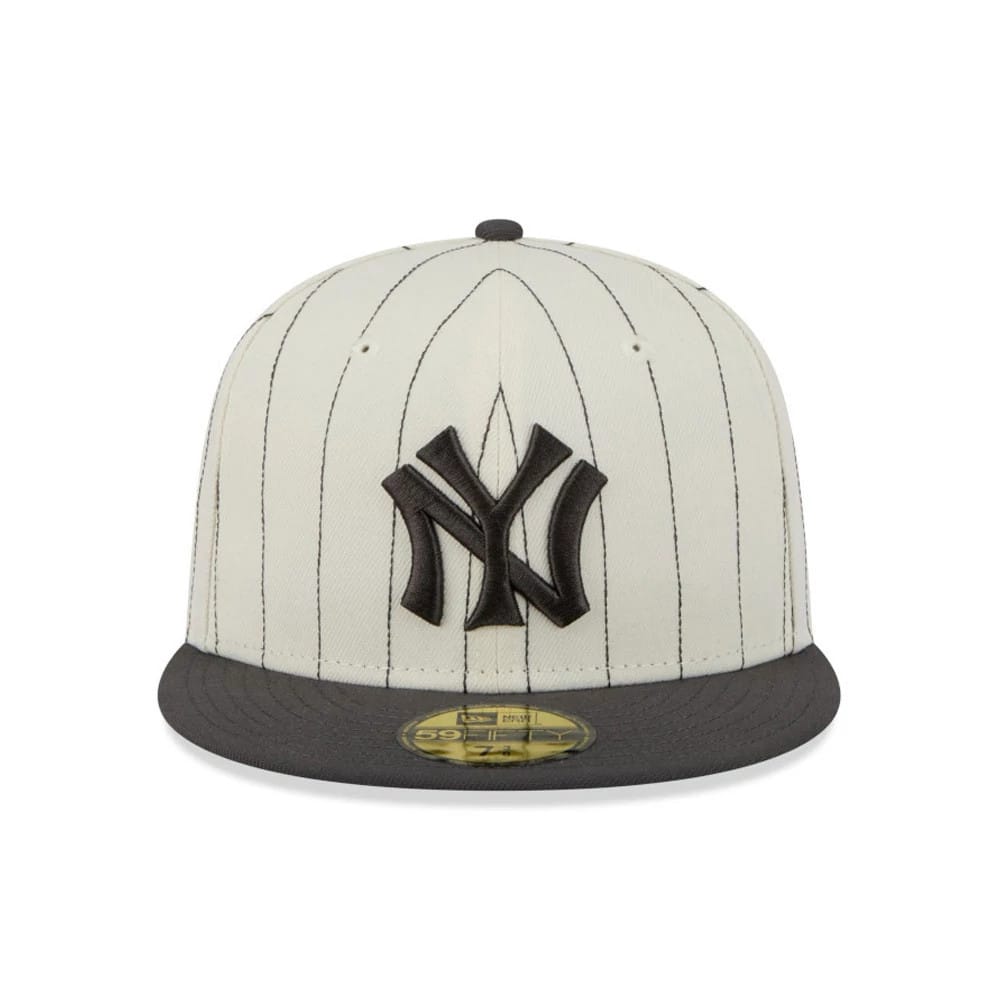 New York Yankees MLB Stripes Cream & Black 59FIFTY Fitted Cap-zelvios