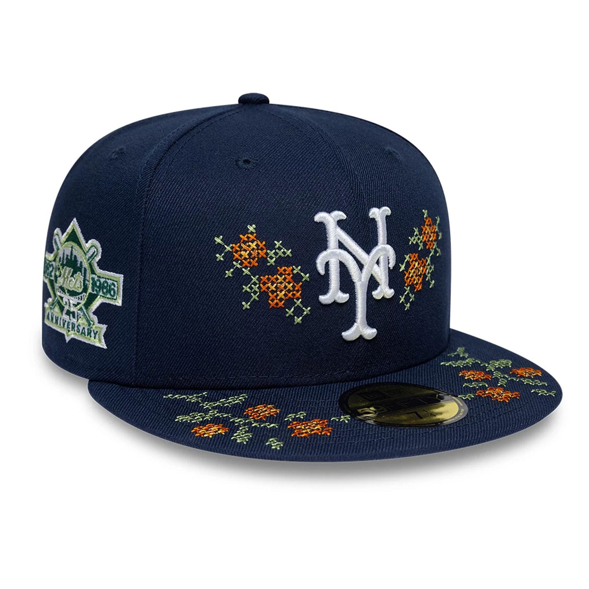 New York Mets MLB Garden Dark Blue 59FIFTY Fitted Cap-zelvios