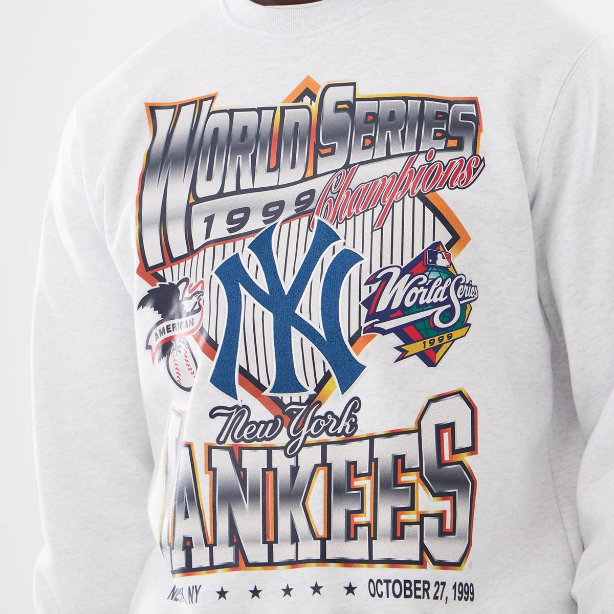 New York Yankees MLB Retro White Oversized Crew Neck Sweater-zelvios