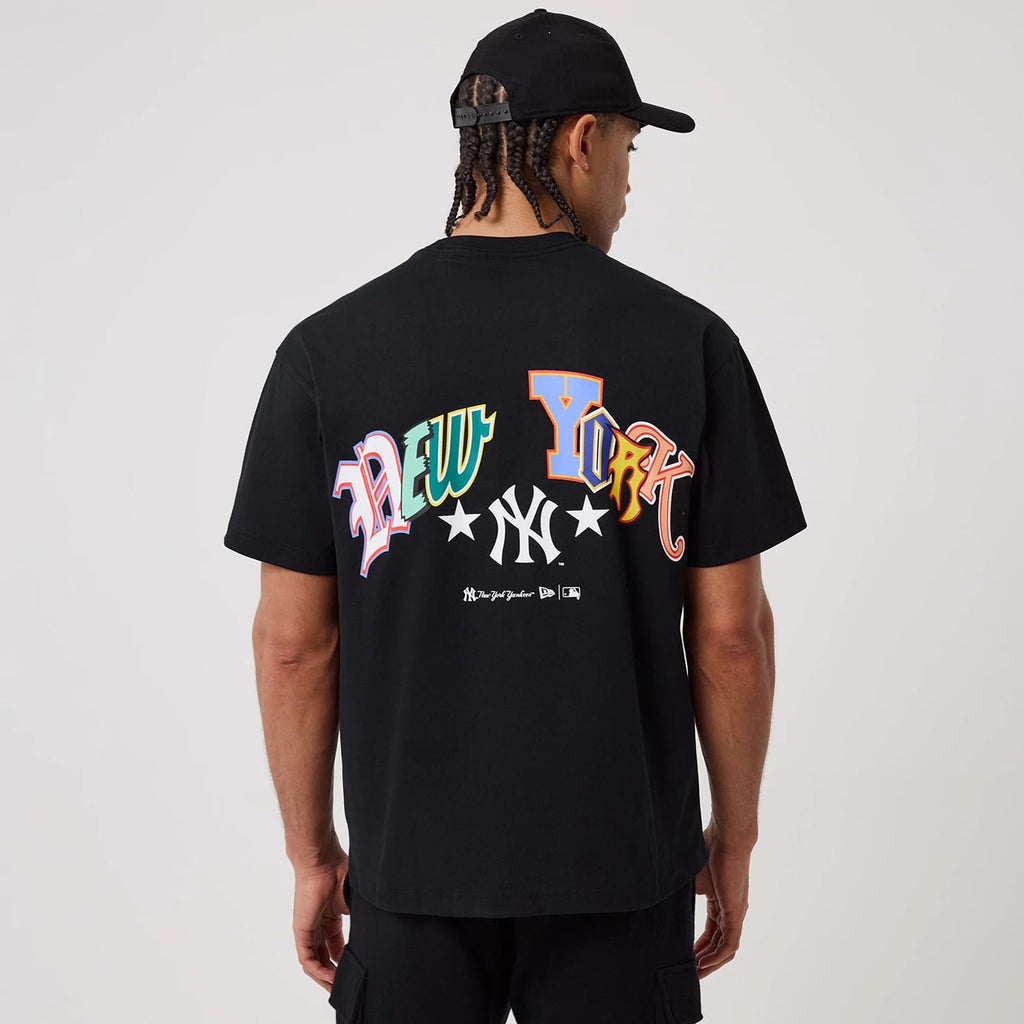 New York Yankees MLB Word Art Black T-Shirt-zelvios