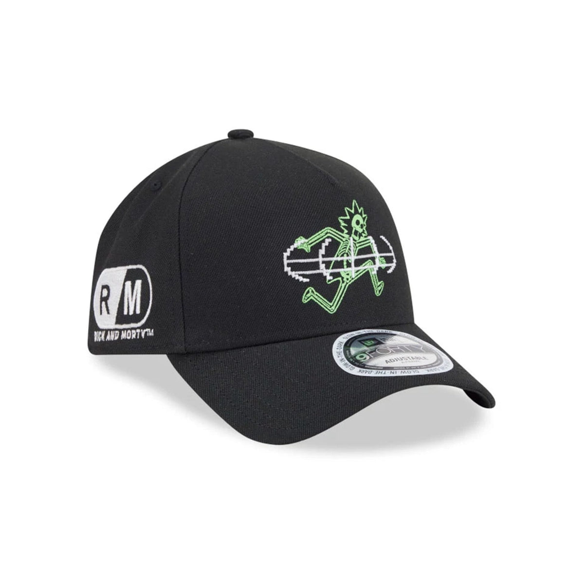 Rick And Morty Glow In The Dark Black 9FORTY A-Frame Adjustable Cap-zelvios
