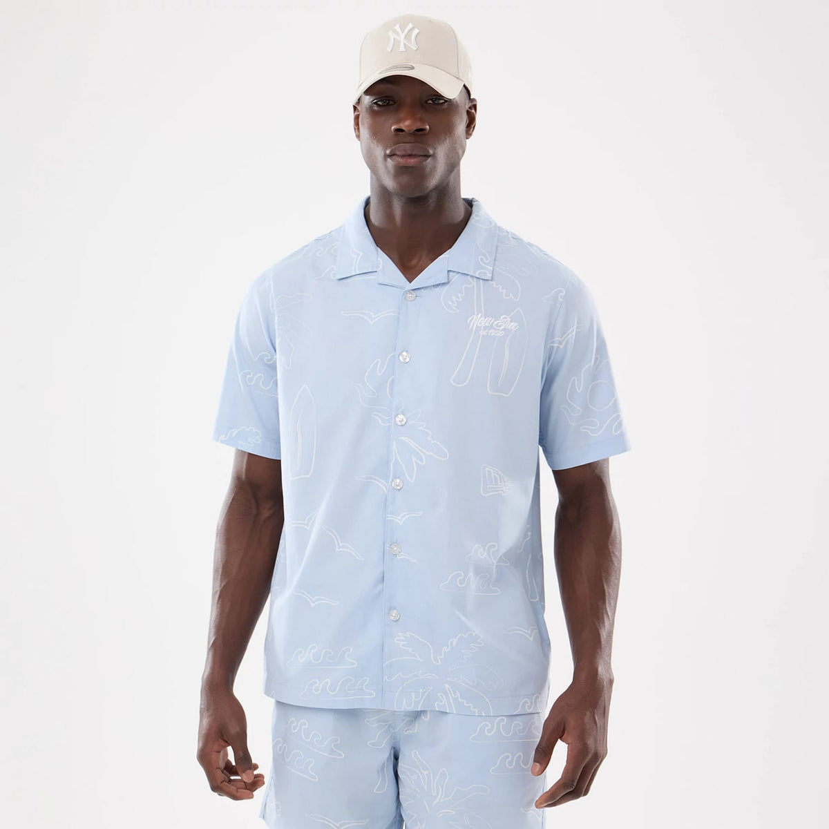 New Era Resort Blue Short Sleeve Shirt-zelvios