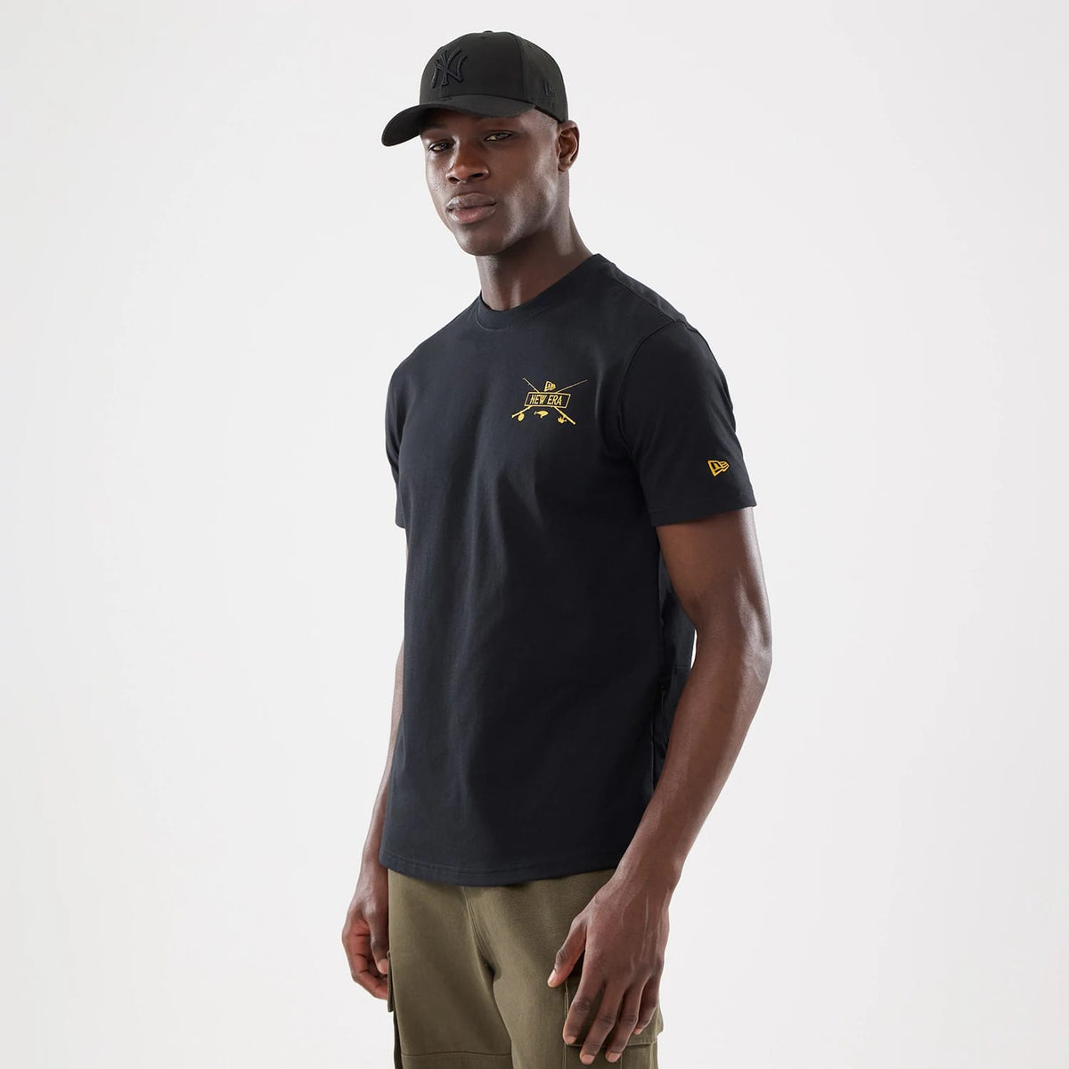 New Era Graphic Outdoor Fishing Black T-Shirt-zelvios