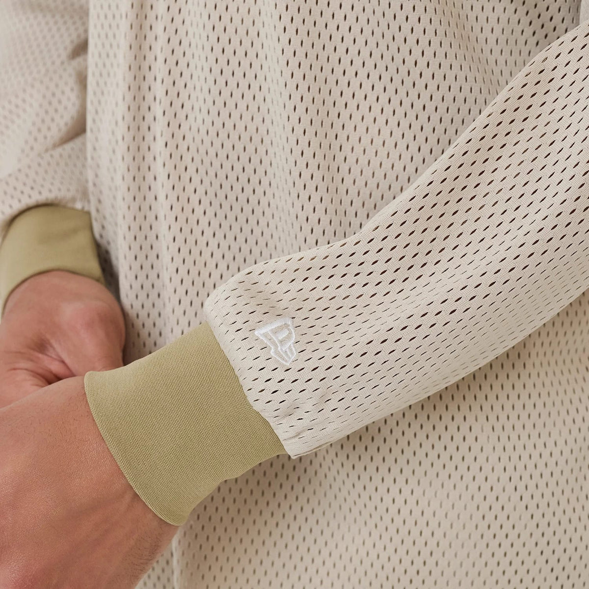 New Era NEC Logo Beige Long Sleeve Jersey-zelvios