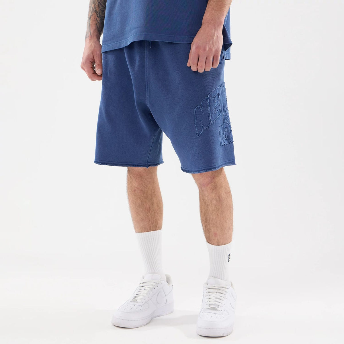New Era Street Archived Blue Oversized Shorts-zelvios