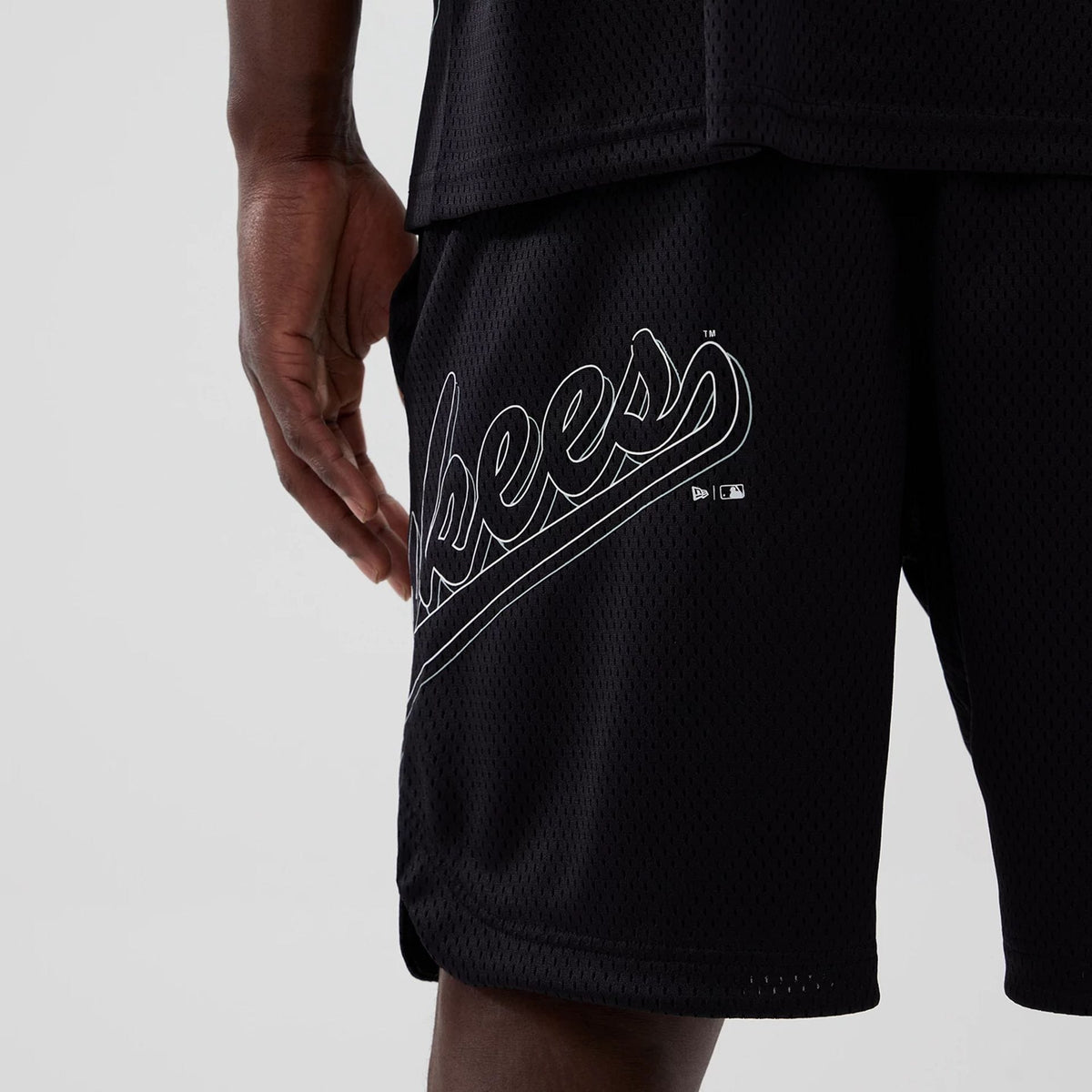 New York Yankees MLB Mix League Black Oversized Mesh Shorts-zelvios