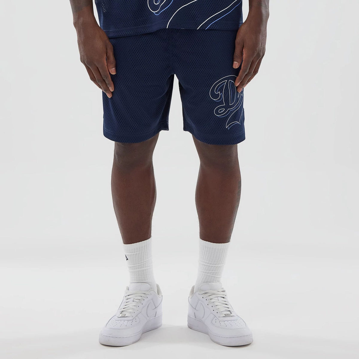 LA Dodgers MLB Mix League Blue Oversized Mesh Shorts-zelvios