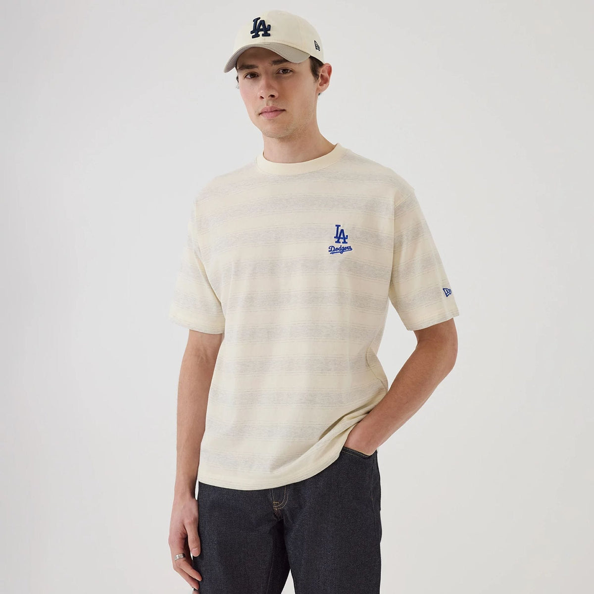 LA Dodgers MLB Border Cream Oversized T-Shirt-zelvios