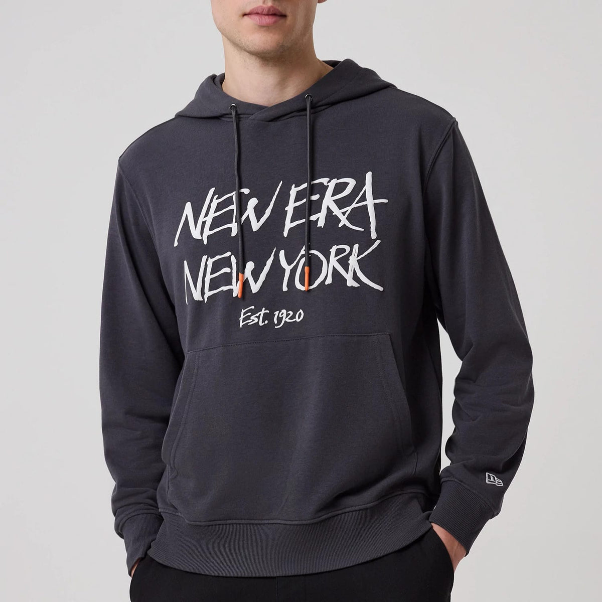 New Era New York Dark Grey Oversized Pullover Hoodie-zelvios