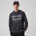 New Era New York Dark Grey Oversized Pullover Hoodie-zelvios