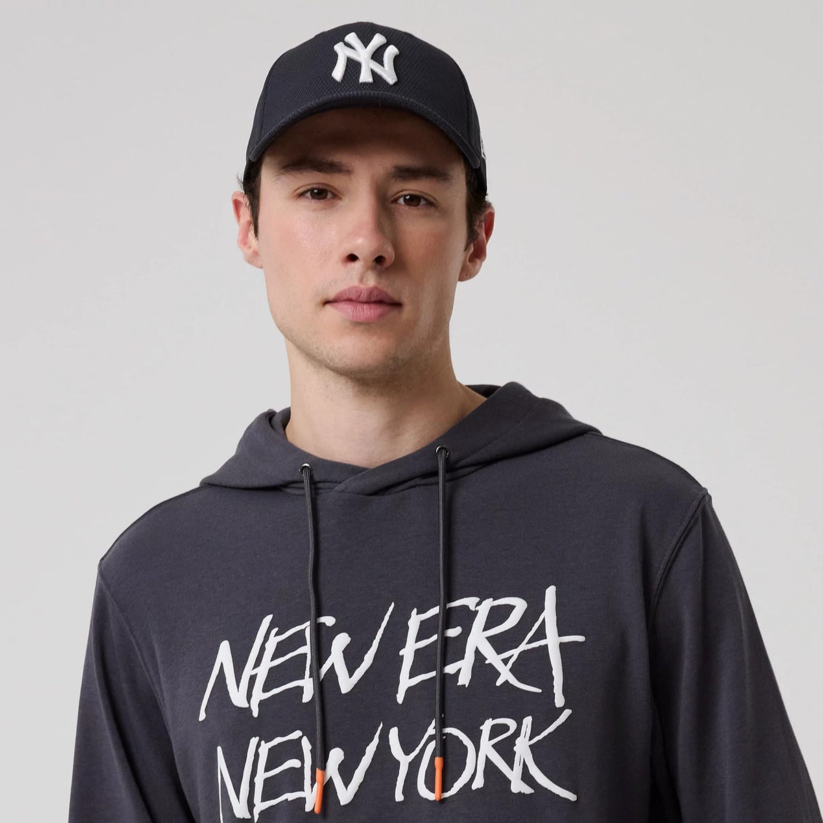 New Era New York Dark Grey Oversized Pullover Hoodie-zelvios