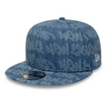 New Era Laser Burnout Washed Denim Navy 9FIFTY Snapback Adjustable Cap-zelvios