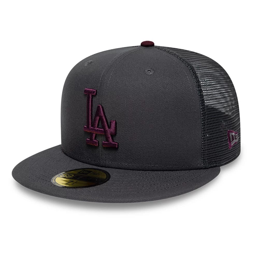 LA Dodgers MLB Hydrangea Dark Grey 59FIFTY Fitted Cap-zelvios